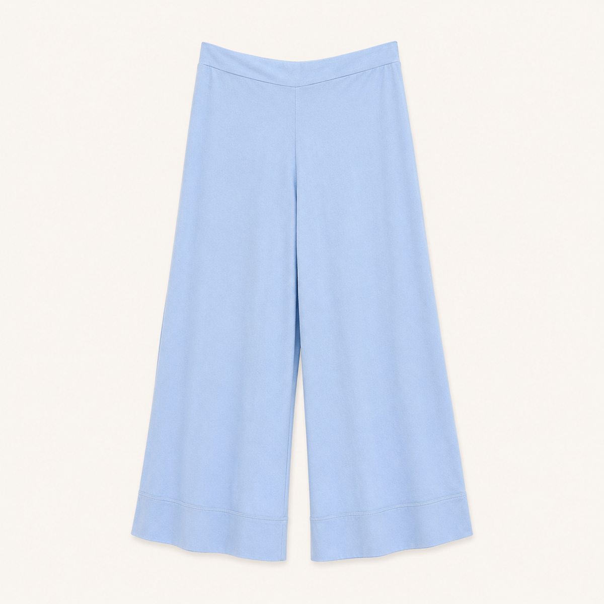 Pantaloni palazzo azzurro chiaro con gamba ampia e fondo alto
