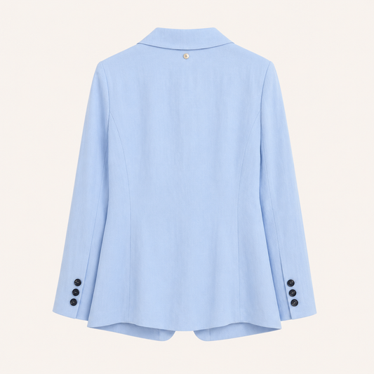 Blazer azzurro chiaro con revers e bottone singolo