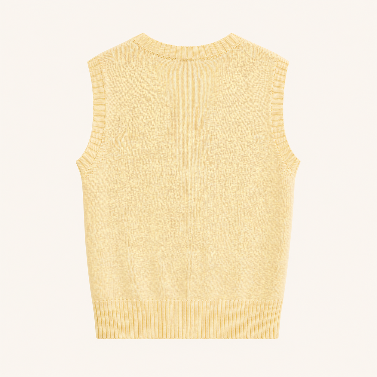 Gilet giallo in maglia con girocollo