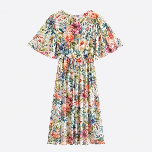 Vestito lungo foreale maniche corte