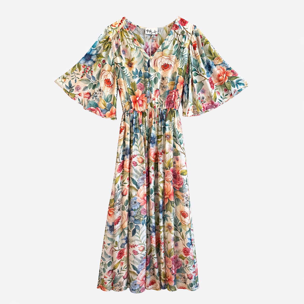 Vestito lungo foreale maniche corte
