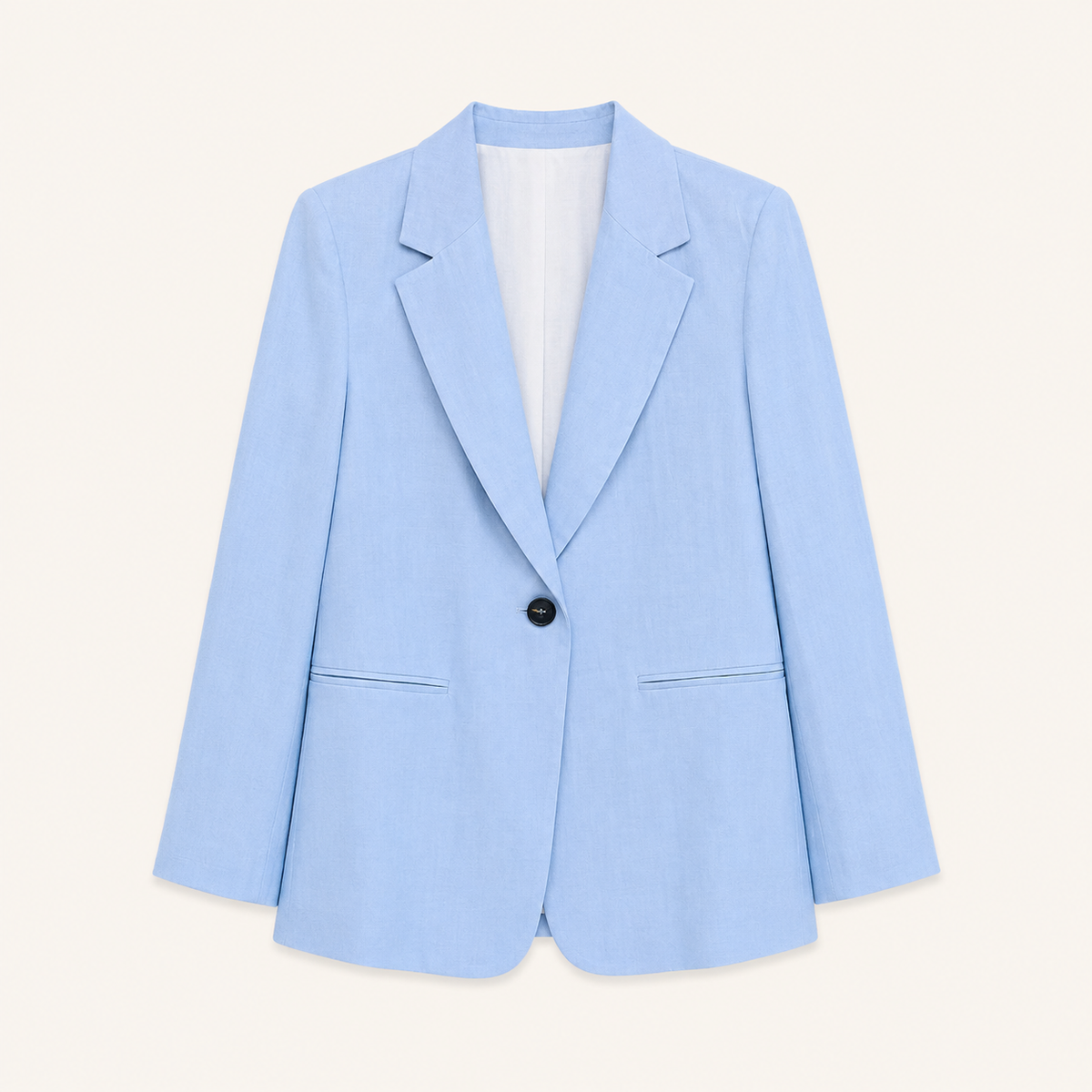 Blazer azzurro chiaro con revers e bottone singolo