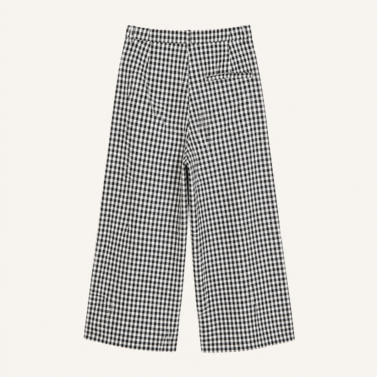 Pantaloni palazzo bianco e nero vichy